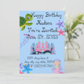 Unter dem Meer Einladung zum Geburtstag (Stehend Vorderseite)