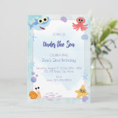 Unter dem Meer Einladung zum Geburtstag (Stehend Vorderseite)