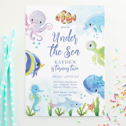 Unter dem Meer Einladung zum Geburtstag