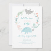 Unter dem Meer erste Einladung zum Geburtstag (Vorderseite)