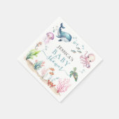 Unter dem Meer farbenfrohe Meerestiere Babydusche Serviette (Ecke)