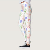Unter dem Meer farbige Coral Starfish Seashell Leggings (Links)