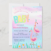 Unter dem Meer, Flamingos Holographic Baby Dusche Einladung (Vorderseite)