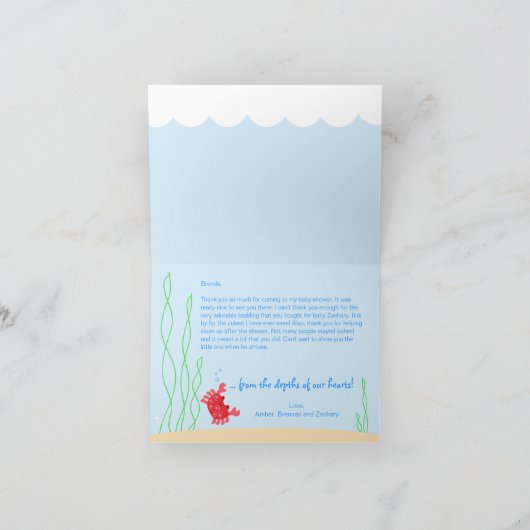 Unter dem Meer Freunde Danke Karte (Innenseite)