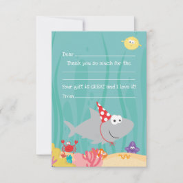 Unter dem Meer füllen Sie flach Dankeschön Karte