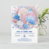 Unter dem Meer Fun Boy Birthday Einladung (Stehend Vorderseite)