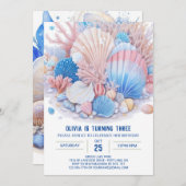 Unter dem Meer Fun Boy Birthday Einladung (Vorne/Hinten)