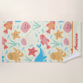 Unter dem Meer Funny farbenfrohe Kreaturen Custom Strandtuch (Vorderseite)