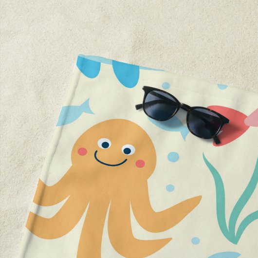 Unter dem Meer Funny farbenfrohe Kreaturen Custom Strandtuch (Beispiel)