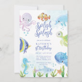 Unter dem Meer Geburtstag Einladung (Vorderseite)