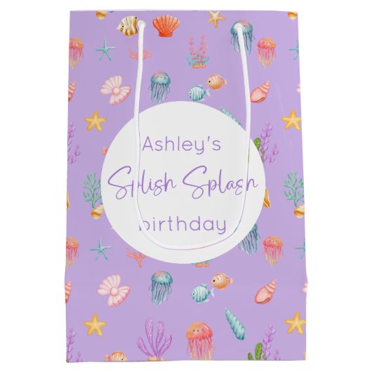 Unter dem Meer Geburtstag Mittlere Geschenktüte (Rückseite)