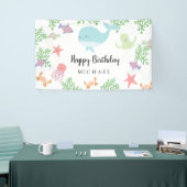 Unter dem Meer Geburtstag Niedliches Kawaii Pastel Banner (Messeveranstaltung)
