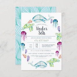 Unter dem Meer Geburtstag | Ocean Critter Wasserfa Einladung