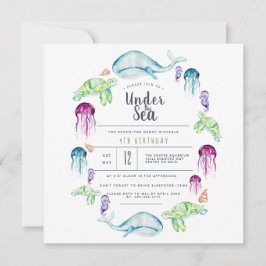 Unter dem Meer Geburtstag | Ocean Critter Wasserfa Einladung