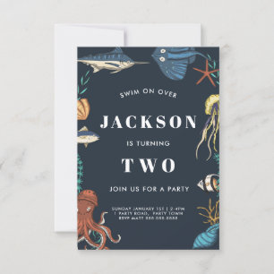 Unter dem Meer Geburtstagseinladung für Kinder Einladung