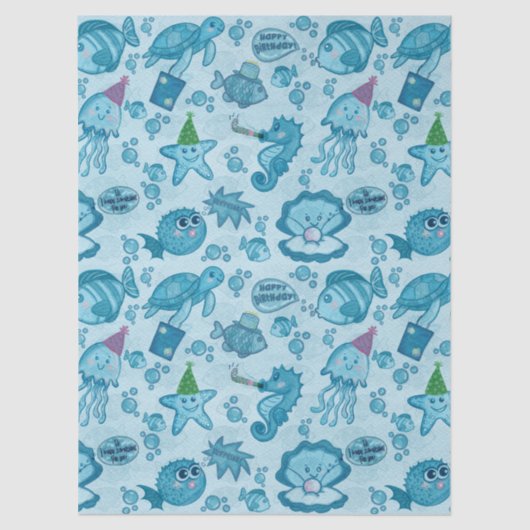 Unter dem Meer Geburtstagsgeschenk Wrap Seidenpapier (Vorderseite)