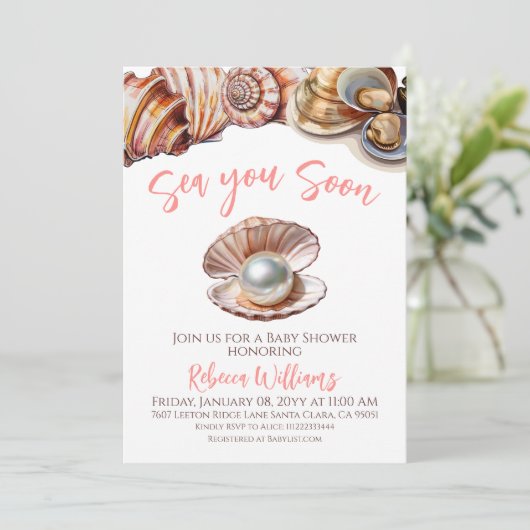 Unter dem Meer gibt es bald eine Perlendusche Einladung (Stehend Vorderseite)