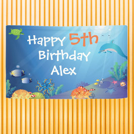 Unter dem Meer glückliche Geburtstagskinder Banner