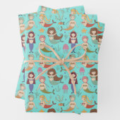 Unter dem Meer glückliche Meerjungfrau tut, was di Geschenkpapier Set (Beispiel)