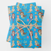 Unter dem Meer glückliche Meerjungfrau tut, was di Geschenkpapier Set (Beispiel)