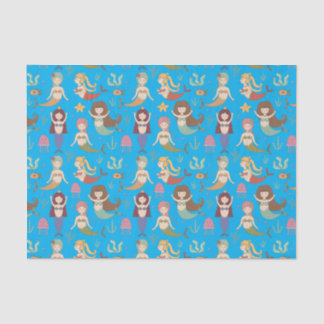 Unter dem Meer glückliche Meerjungfrau tut, was di Seidenpapier