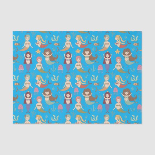 Unter dem Meer glückliche Meerjungfrau tut, was di Seidenpapier (Vorderseite)