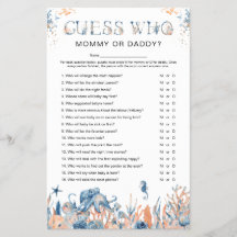 Unter dem Meer "Guess Who" Baby Shower Game