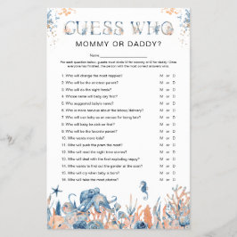 Unter dem Meer "Guess Who" Baby Shower Game Flyer