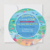 Unter dem Meer, Hai 4. Geburtstag Party Einladung (Rückseite)