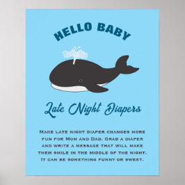 Unter dem Meer Hallo Baby Dusche Spät Nacht Windel Poster