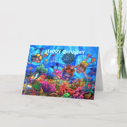 Unter dem Meer Happy Birthday Card Karte (Vorderseite)