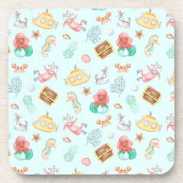 Unter dem Meer harter Kunststoff-Untersetzer Getränkeuntersetzer