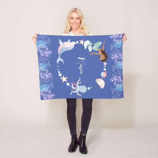 Unter dem Meer individuelle Name Fleece Blanket (Beispiel)