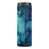 Unter dem Meer isolierte Schuster blaue Wasserfarb Thermosbecher (Rückseite)