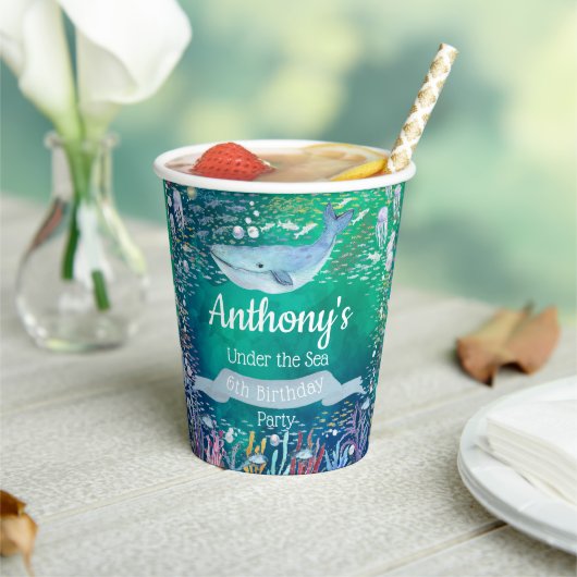 Unter dem Meer jeden Geburtstag Pappbecher (In Situ)