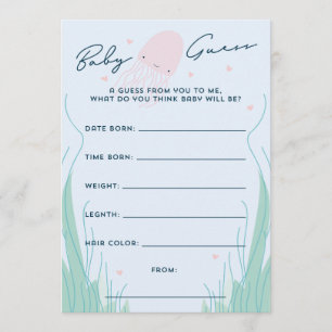 Unter dem Meer Jellyfish Baby Guess Einladung