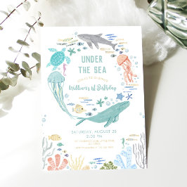 Unter dem Meer Jungs 1. Geburtstag Einladung