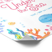 Unter dem Meer Kinder 1. Geburtstag Begrüßungszeic Poster (Ecke)