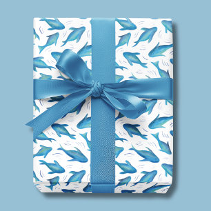 Unter dem Meer Kinder Ozean Hai Fisch Muster Geschenkpapier
