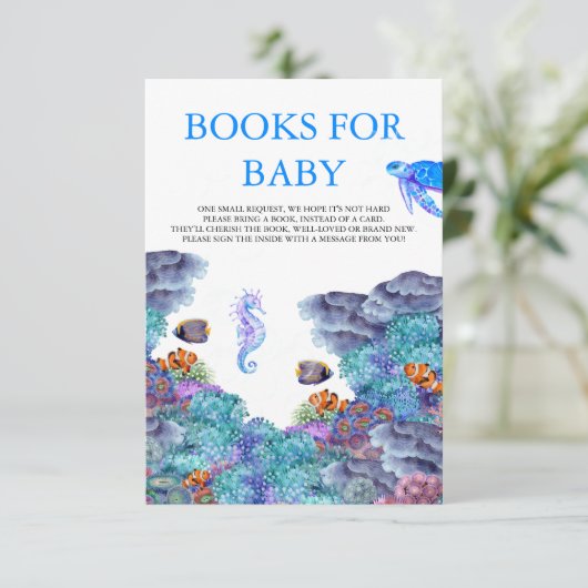 Unter dem Meer Kinderduschbücher für Baby Begleitkarte (Stehend Vorderseite)