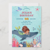 Unter dem Meer kleine Meerjungfrau und Walfang Einladung (Vorderseite)