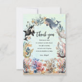 Unter dem Meer leben neutrale Babydusche Dankeskarte (Vorderseite)