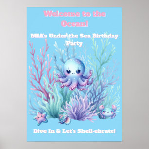 Unter dem Meer - Mädchen Geburtstagsposter Editier Poster