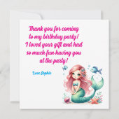 Unter dem Meer Magische Meerjungfrau Mädchen Foto Dankeskarte (Rückseite)