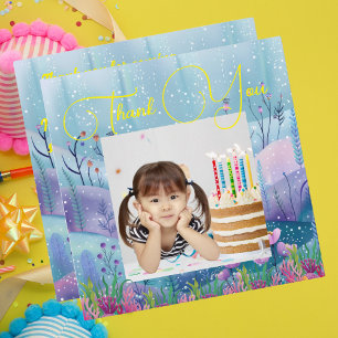 Unter dem Meer Magische Meerjungfrau Mädchen Foto  Dankeskarte