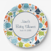 Unter dem Meer, Meereslebewesen, Nautische Gewohnh Pappteller (Vorderseite)