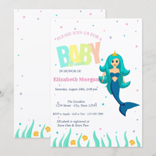 Unter dem Meer, Meerjungfrau-Baby-Party Einladung