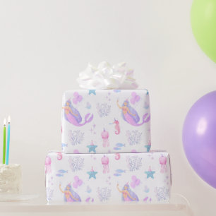 Unter dem Meer Meerjungfrau Mädchen 1. Geburtstag  Geschenkpapier