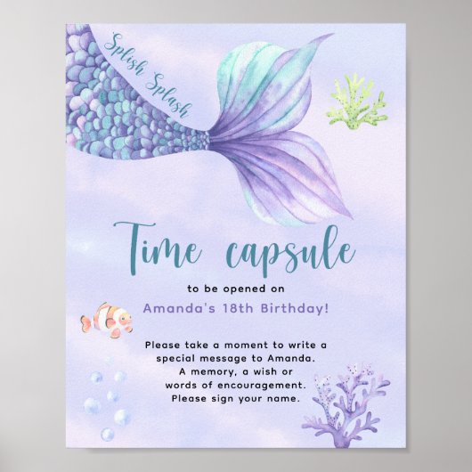 Unter dem Meer Meerjungfrau Time Kapsel 1. Geburts Poster (Vorne)