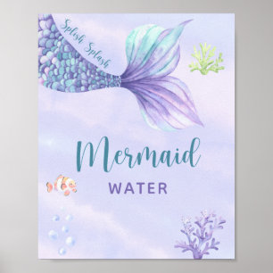 Unter dem Meer Meerjungfrau Wasser Geburtstagspart Poster